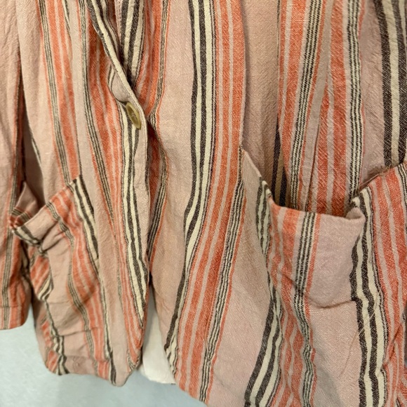 Free People Red/Cream Striped Retro Blazer Size XS‎ - Picture 4 of 4